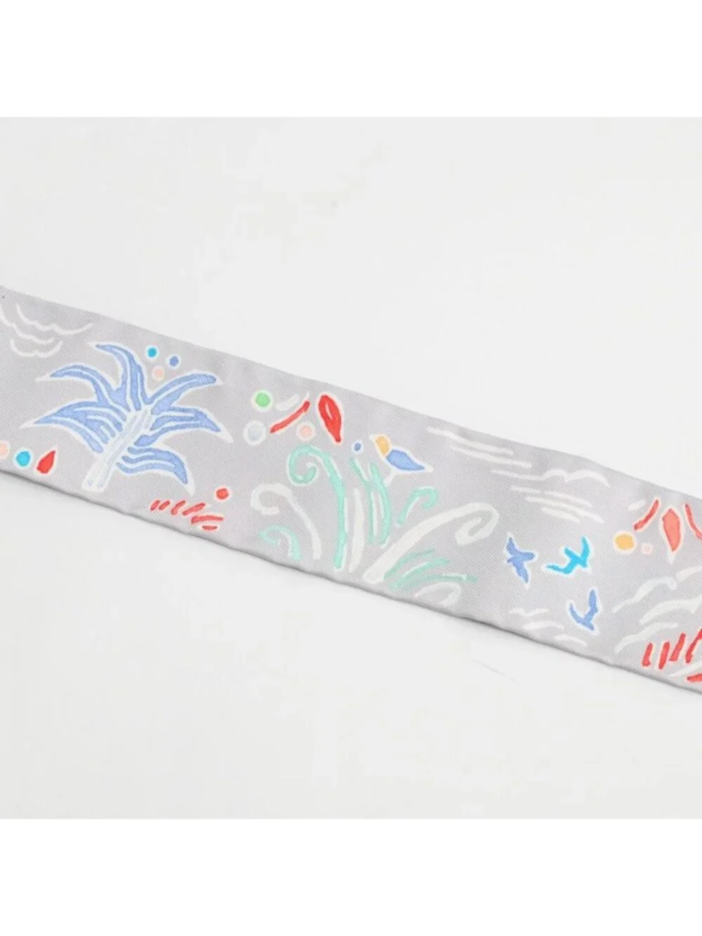 Hermes Scarf Twilly Scarves Gray